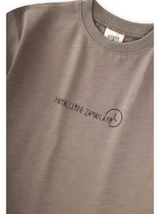 Cigit Slogan Printed T-Shirt 2/10 Y Mink - Image 3