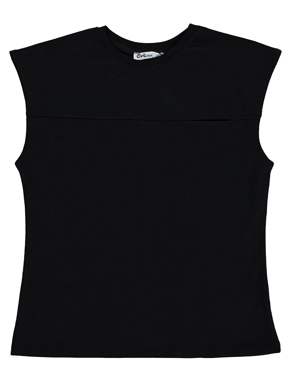 S000574006-19351_1 Civil Boys Basic Zero Sleeve 6/9 Y T-Shirt - Black - Image 1