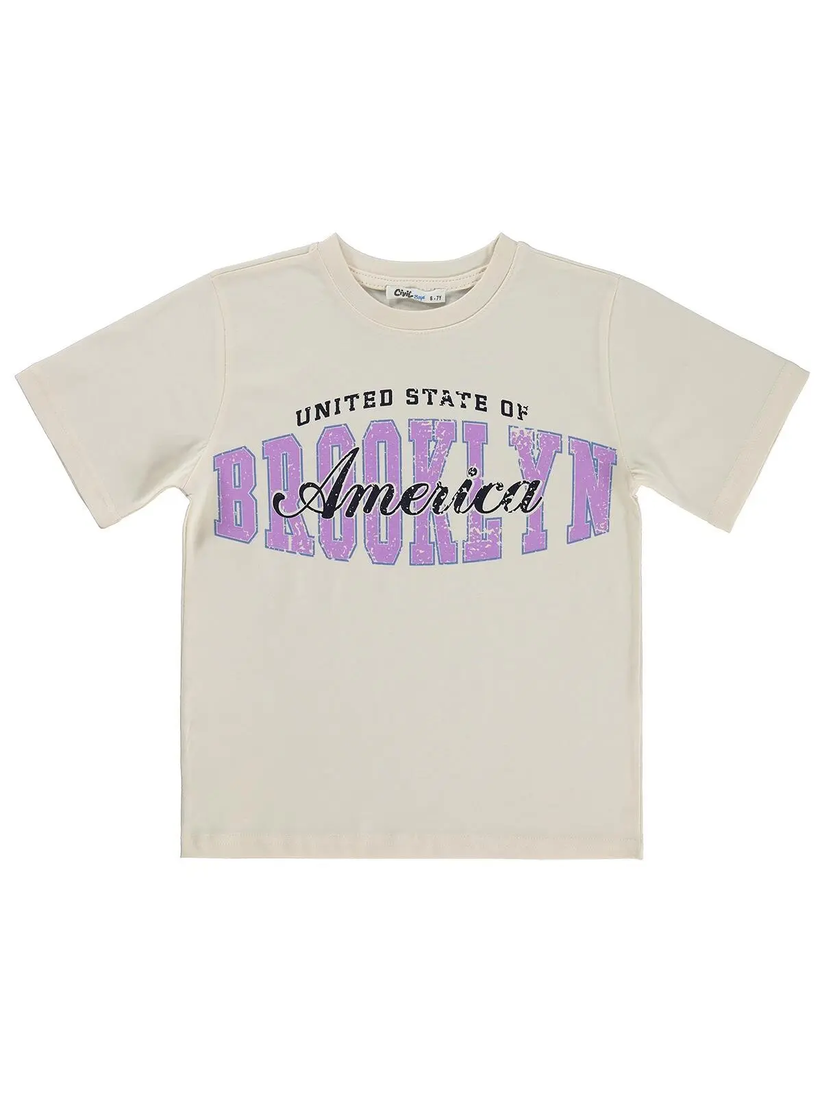 S000574111-19965_1 Civil Boys Brooklyn Printed 10/13 Y T-Shirt - Ecru - Image 1