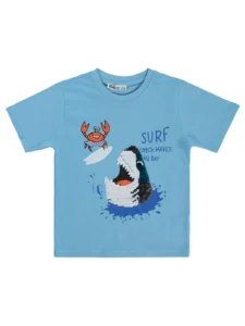 Civil Boys Pul Embroidered Shark 2/5 Y T-Shirt - BLUE