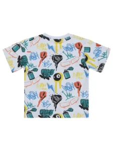 Civil Boys Graffiti pattern 2/5 Y T-Shirt - White - Image 2