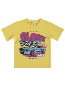 Civil Boys GLORY Car Printed 2/5 Y T-Shirt - Mustard