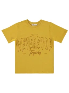 Civil Boys Never Stop Printed 6/9 Y T-Shirt - Mustard