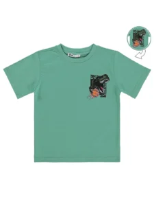 Civil Boys Rex Dinosaur Printed 2/5 Y T-Shirt - Green