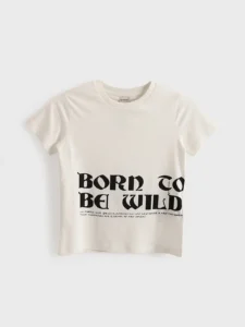 LCW Kids Ecru Crew Neck Boys' T-Shirt