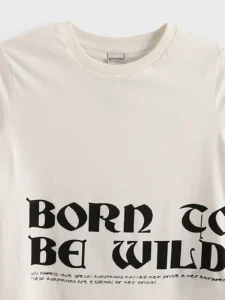 LCW Kids Ecru Crew Neck Boys' T-Shirt - Image 4