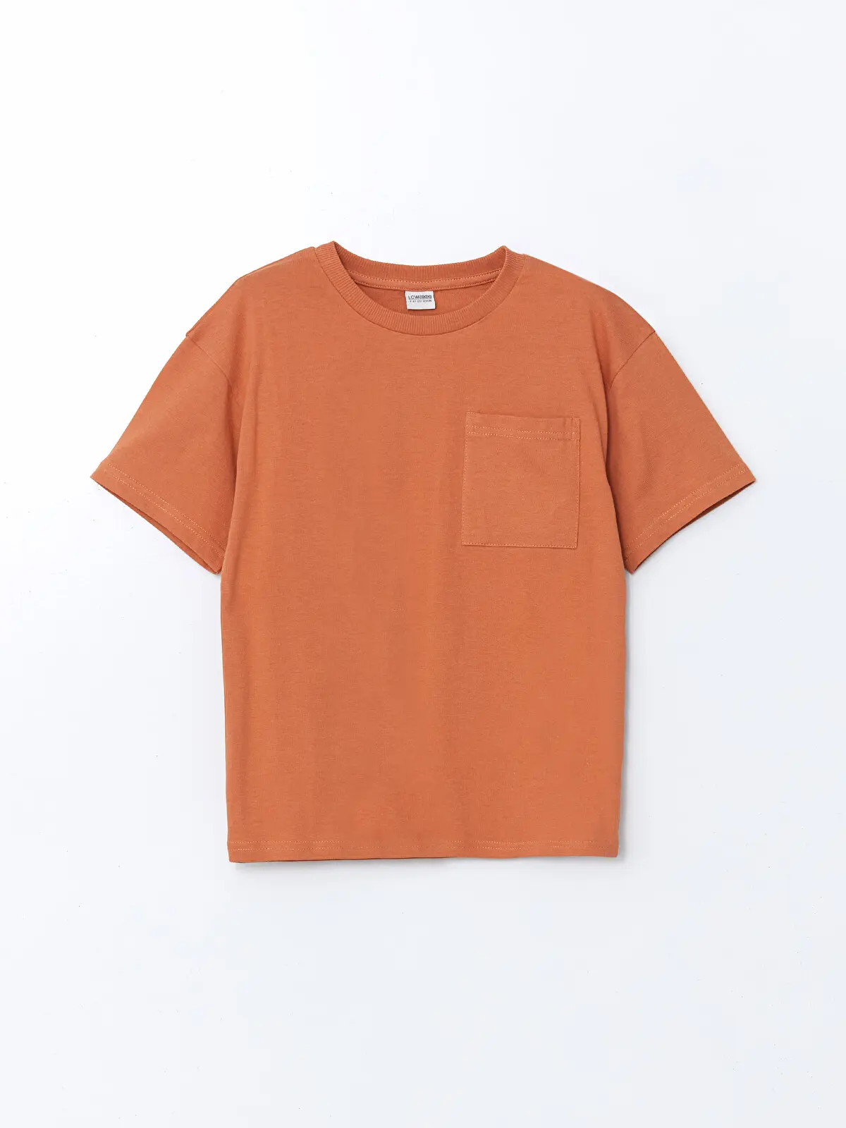 S59133Z4-VZY_1 LCW Kids Orange Crew Neck Boys' T-Shirt - Image 1