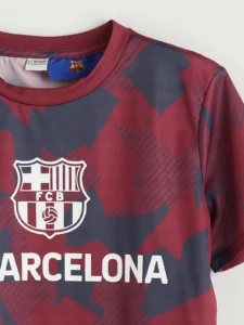 LCW Kids Burgundy Crew Neck Barcelona Printed Boys' T-Shirt - Image 2