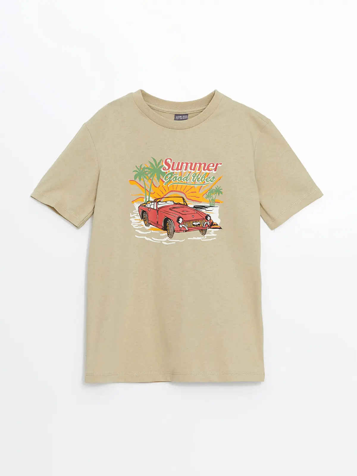S5I139Z4-FN0_1 LCW ECO Khaki Crew Neck Boys' T-Shirt - Image 1