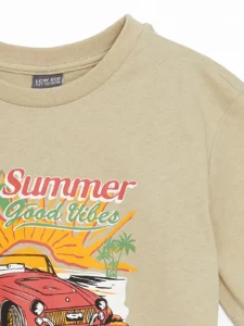 LCW ECO Khaki Crew Neck Boys' T-Shirt - Image 2