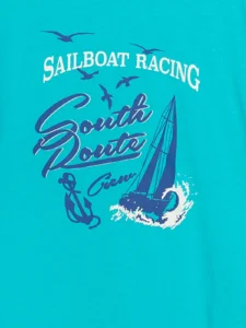 LCW ECO Turquoise Crew Neck Boys' T-Shirt - Image 2
