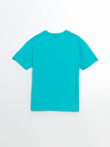 LCW ECO Turquoise Crew Neck Boys' T-Shirt - Image 3