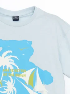 LCW ECO Blue Crew Neck Boys' T-Shirt - Image 2