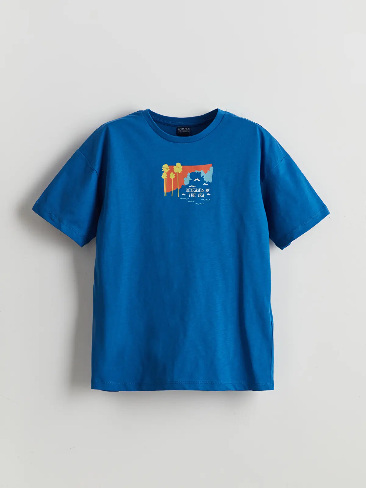 S5J118Z4-R4A_1 LCW ECO Blue Crew Neck Boys' T-Shirt - Image 1
