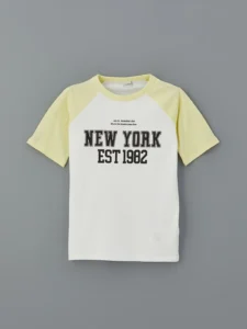 LCW Kids Green Crew Neck Printed Boys' T-Shirt