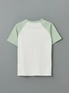 LCW Kids Green Crew Neck Printed Boys' T-Shirt - Image 2