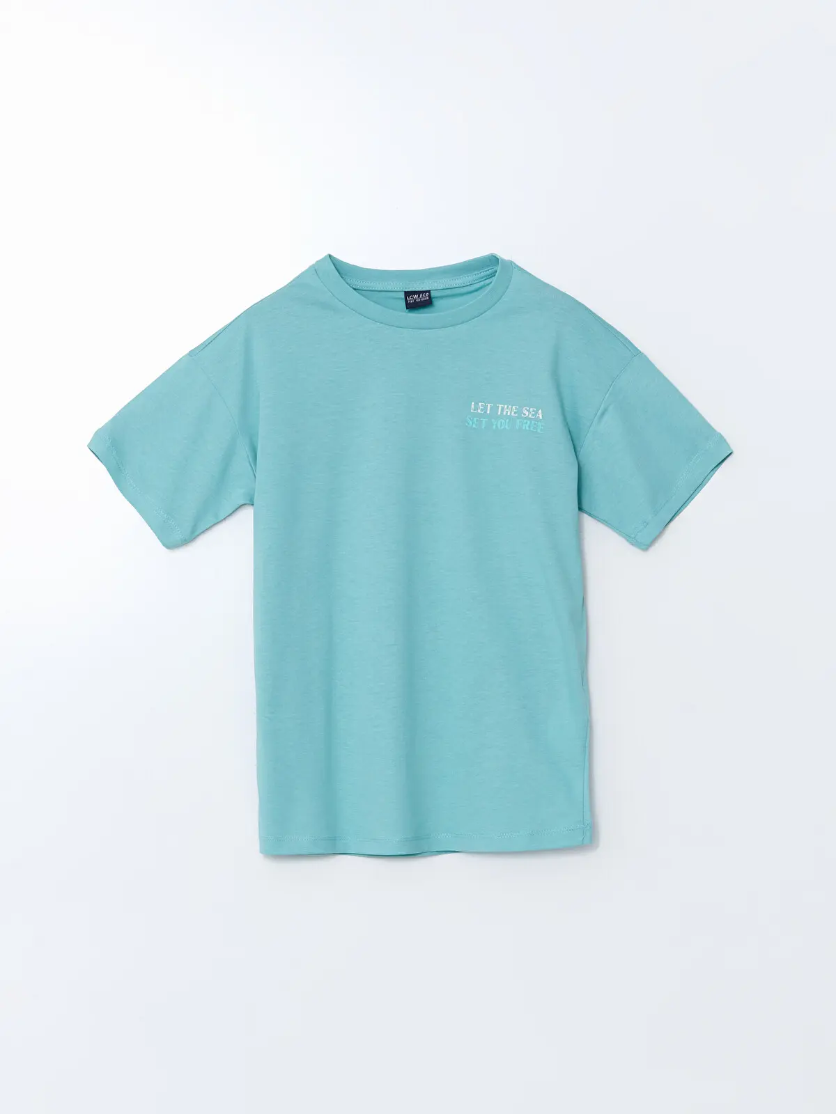 S5KK30Z4-FKE_1 LCW Kids Green Crew Neck Boys' T-Shirt - Image 1