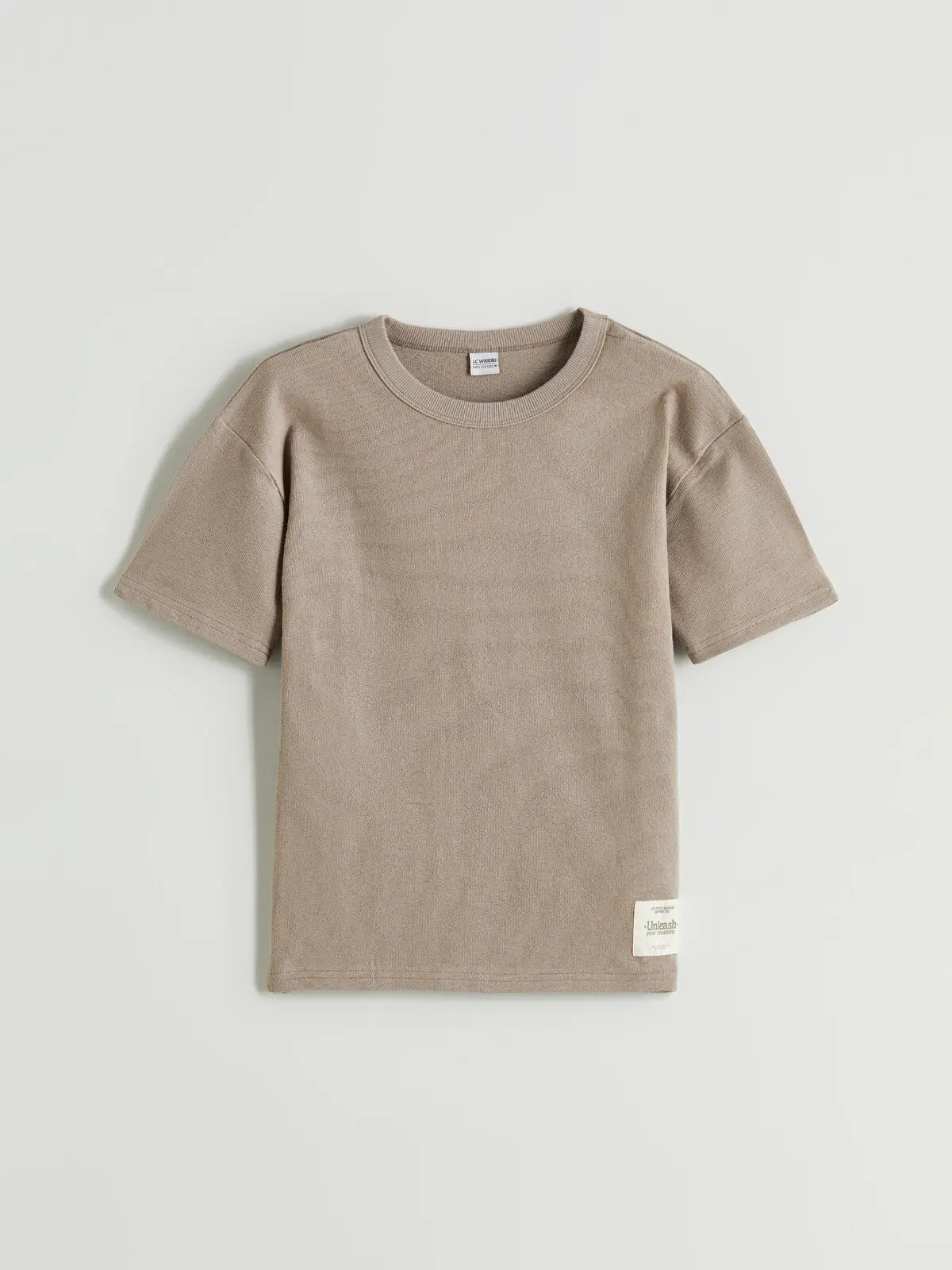 S5PC16Z4-QYZ_1 LCW Kids Brown Crew Neck Printed Boys' T-Shirt - Image 1