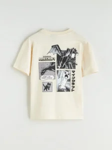 LCW Kids Beige Minecraft Printed Boys' T-Shirt - Image 2