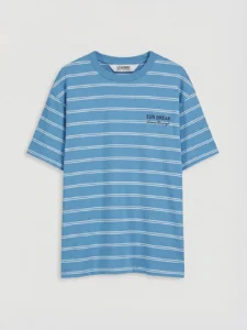 LCW Kids Blue Crew Neck Striped Boys' T-Shirt - Image 2