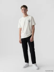 LCW Kids White Printed Boys' T-Shirt