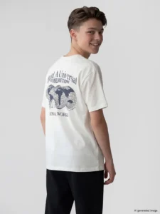 LCW Kids White Printed Boys' T-Shirt - Image 3