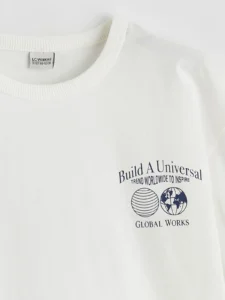 LCW Kids White Printed Boys' T-Shirt - Image 4