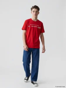 LCW Kids Red Printed Boys' T-Shirt - Image 3