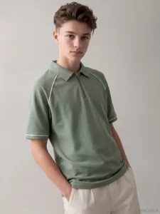 LCW Kids Khaki Polo Shirt Collar Boys' Pique T-Shirt