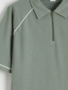 LCW Kids Khaki Polo Shirt Collar Boys' Pique T-Shirt - Image 4