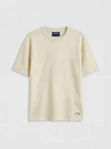 LCW Kids Beige Crew Neck textured Boys' T-Shirt