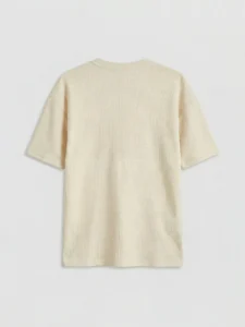 LCW Kids Beige Crew Neck textured Boys' T-Shirt - Image 2