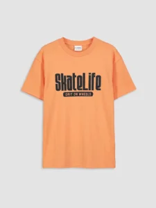 LCW Kids Orange Crew Neck Printed Boys' T-Shirt - Image 3