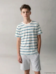 LCW Kids Ecru Crew Neck Boys' T-Shirt 2 Sets - Image 3
