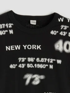 LCW Kids Black Boys' New York Printed T-Shirt - Image 4