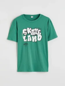 LCW Kids Green Printed Boys' T-Shirt - Image 3