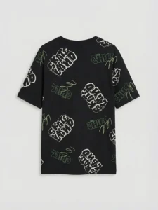 LCW Kids Black Printed Crew Neck Boys' T-Shirt - Image 4