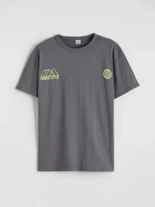 LCW Kids Gray Crew Neck Printed Boys' T-Shirt - Image 4