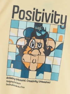 LCW Kids Yellow Nostaljik Monkey Printed Unisex Kids T-Shirt - Image 7
