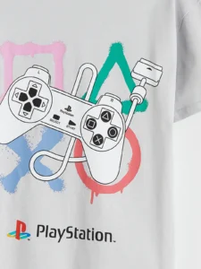 LCW Kids Gray Crew Neck PlayStation Printed Boys' T-Shirt - Image 3