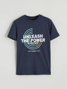 LC WAIKIKI Navy Blue Printed Boys' T-Shirt