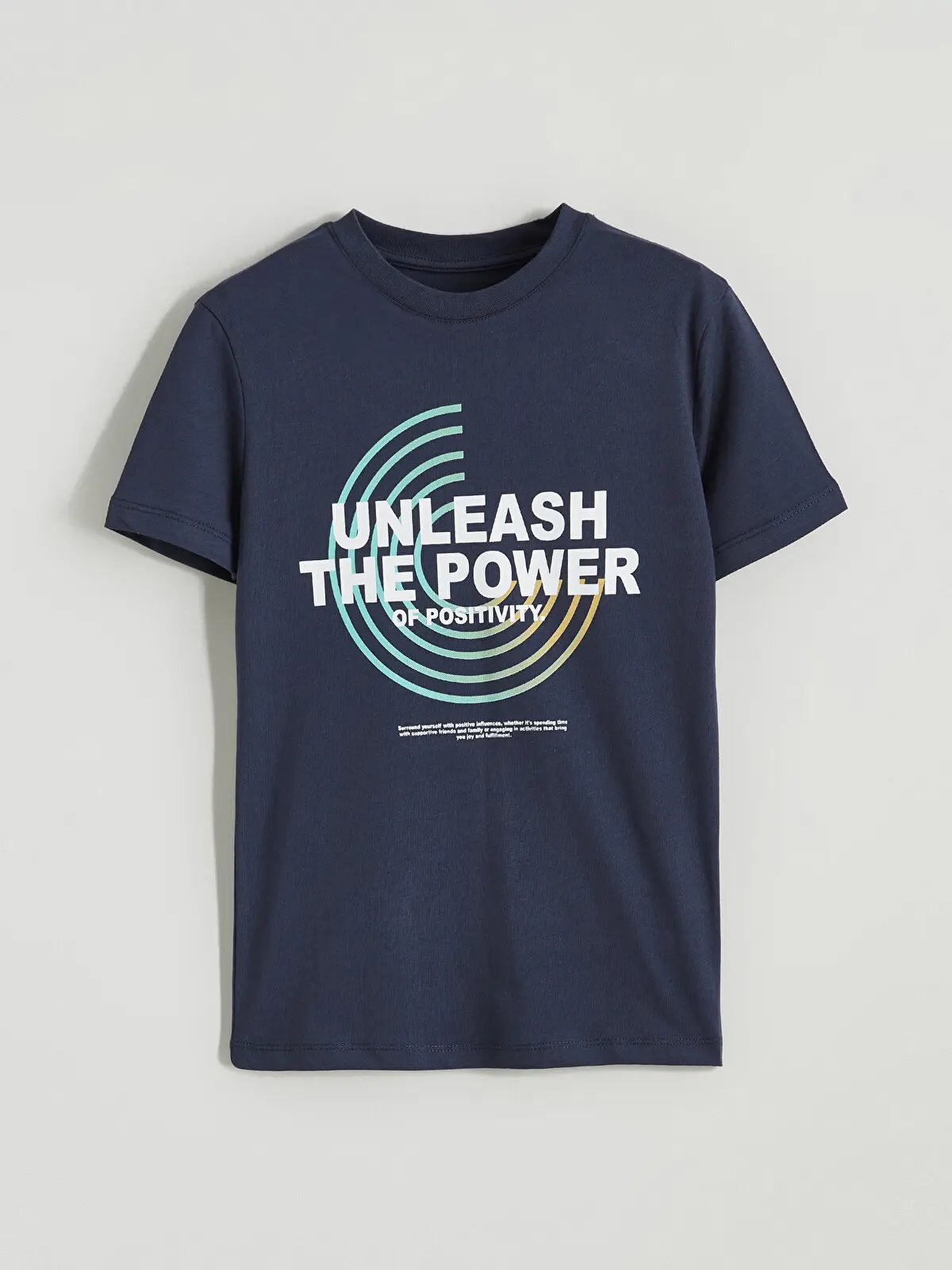 S6BM28Z4-DWP_1 LC WAIKIKI Navy Blue Printed Boys' T-Shirt - Image 1