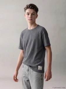 LCW Kids Gray Boys' textured T-Shirt