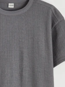 LCW Kids Gray Boys' textured T-Shirt - Image 4