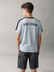 LCW Kids Gray Crew Neck Printed Boys' T-Shirt - Image 2