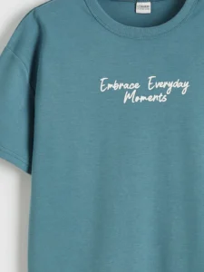 LCW Kids Green Text Printed Boys' T-Shirt - Image 3