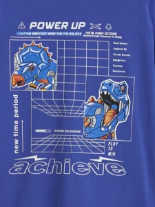 LC WAIKIKI Blue Dinozor Printed Boys' T-Shirt - Image 2