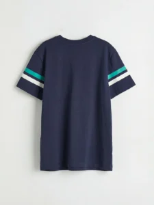 LC WAIKIKI Navy Blue Slogan Printed Boys' T-Shirt - Image 2