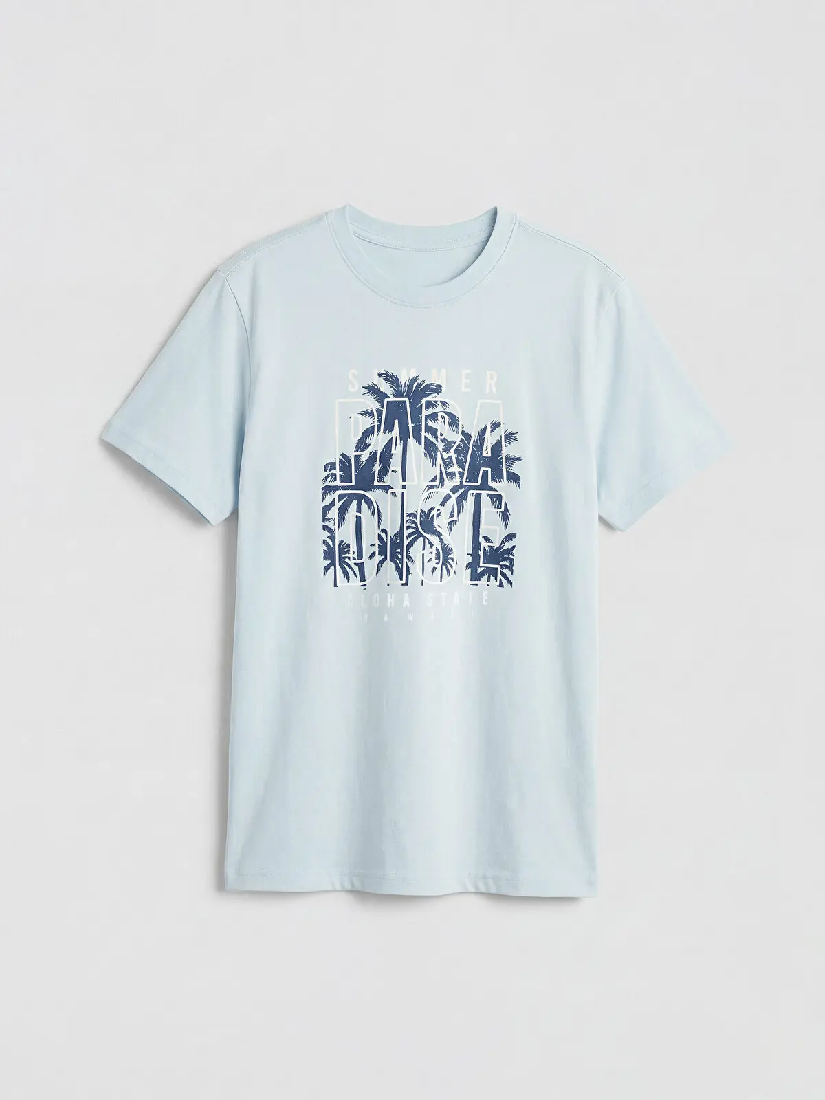 S6CE99Z4-FUX_1 LC WAIKIKI Blue Crew Neck Printed Boys' T-Shirt - Image 1
