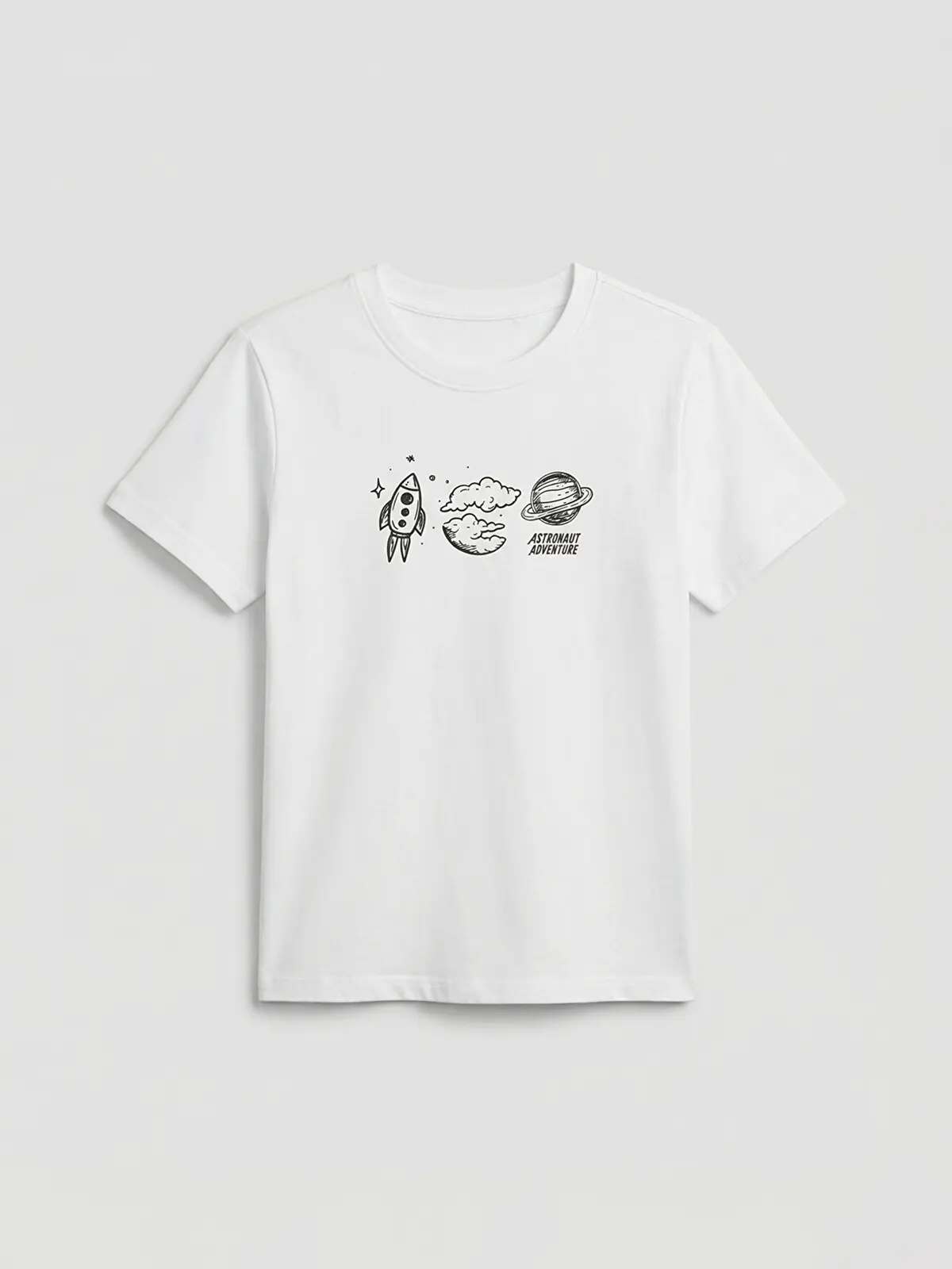 S6CF02Z4-J5E_1 LC WAIKIKI White Crew Neck Printed Boys' T-Shirt - Image 1